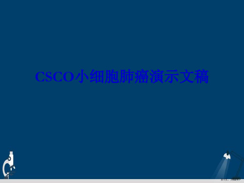 CSCO小细胞肺癌演示文稿