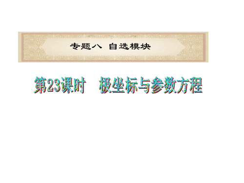 高三数学极坐标与参数方程一轮复习讲义