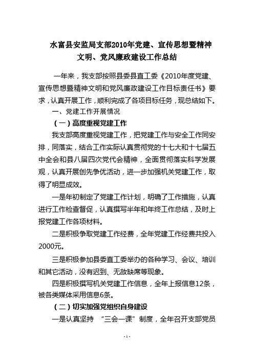 支部2010年工作总结