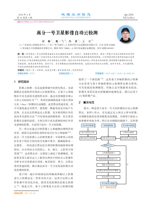 高分一号卫星影像自动云检测