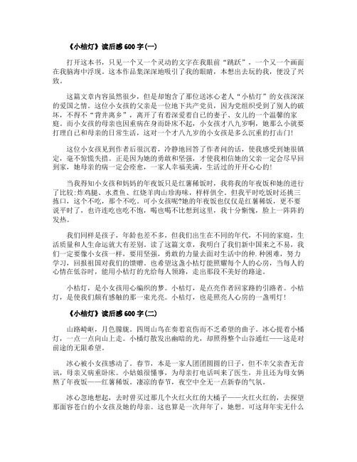 初中《小桔灯》读后感600字5篇