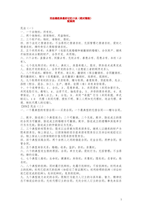 民法最经典最好记忆口诀(绝对精炼)_配案例