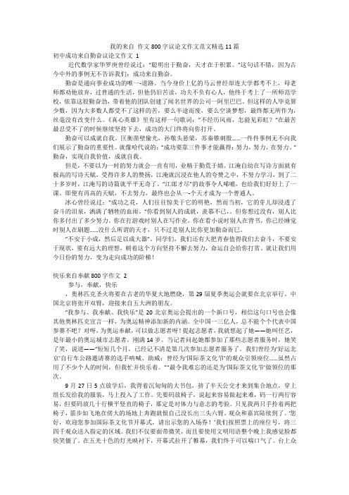 我的来自作文800字议论文作文范文精选11篇