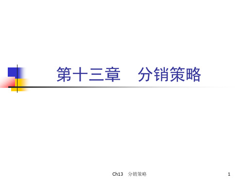 13第十三章分销策略.ppt