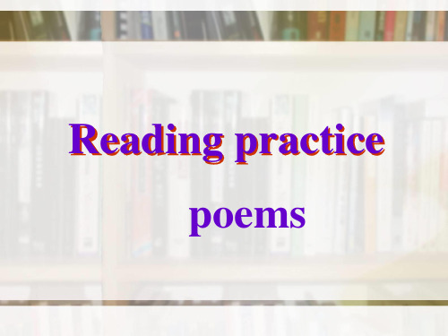 Book 6 Module3 Reading practice(three poems)