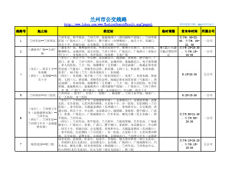 兰州市最新公交线路(更新20140701)