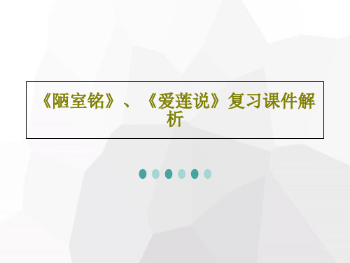 《陋室铭》、《爱莲说》复习课件解析共27页