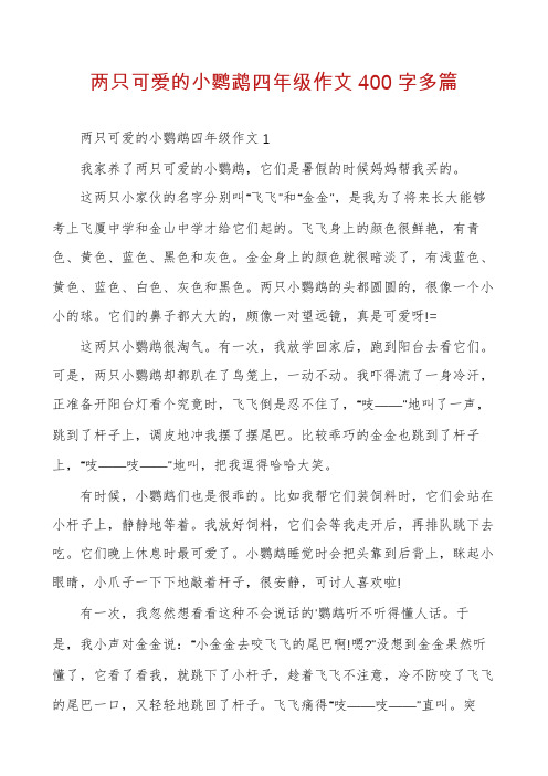 两只可爱的小鹦鹉四年级作文400字多篇