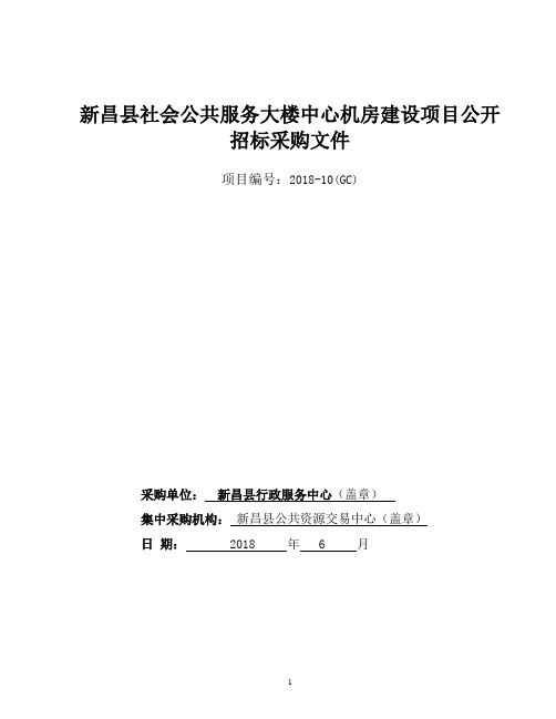 新昌社会公共服务大楼中心机房建设项目公开招标采购文件