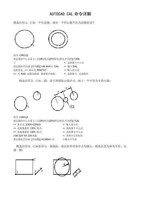 AUTOCAD CAL命令详解