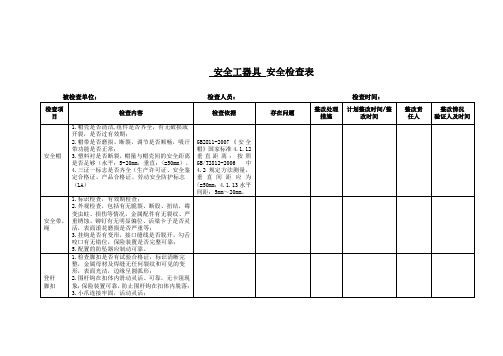 安全工器具安全专项检查表