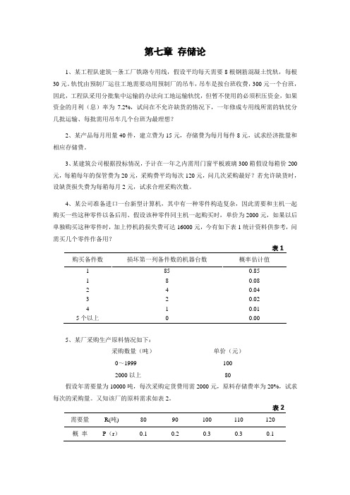 (完整版)第七章存储论