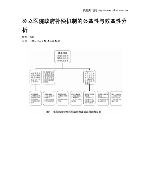 公立医院政府补偿机制的公益性与效益性分析