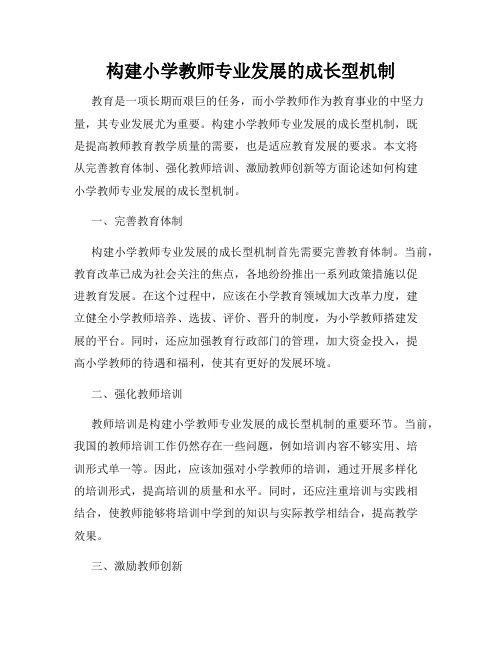 构建小学教师专业发展的成长型机制