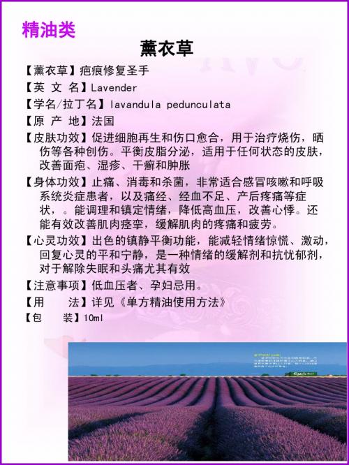 单方精油介绍