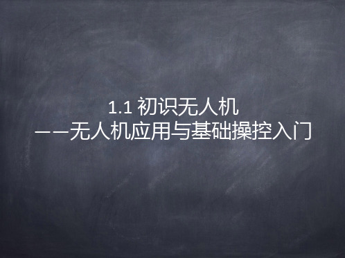 无人机应用与基础操控入门PPT课件