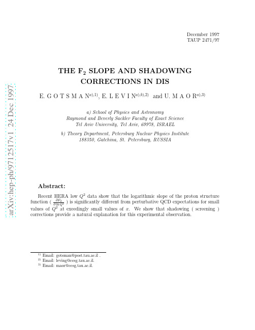 The $F_2$ slope and shadowing corrections in DIS