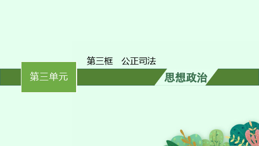 高中思想政治必修第三册精品课件 第三单元 第九课 第三框 公正司法