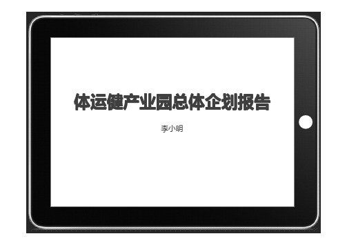 体运健产业园总体企划报告