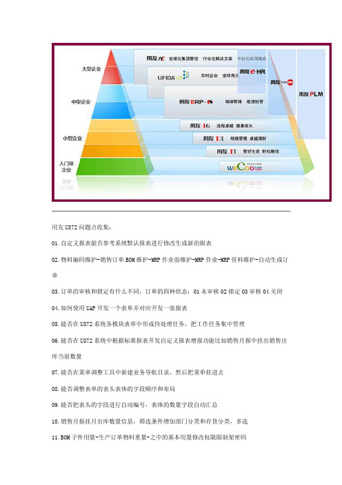 用友U872问题点收集