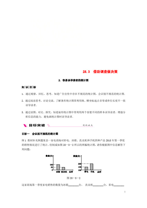 九年级数学下册第28章样本与总体28.3借助调查做决策28.3.2容易误导读者的统计图同步练习新版华东师大版