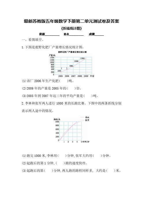 最新苏教版五年级数学下册第二单元测试卷及答案