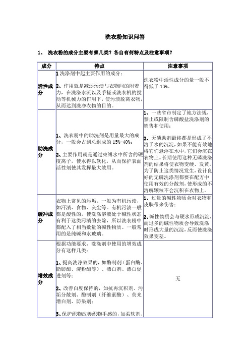 洗衣粉知识问答