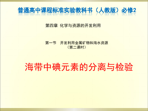 海带中碘元素的分离与检验(高一化学精品课件)