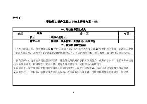 中小学学校能力提升工程校本研修方案