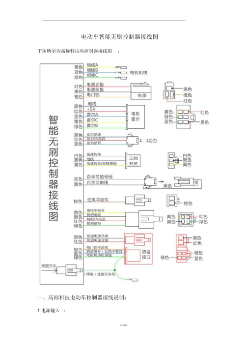 电动车智能无刷控制器接线图