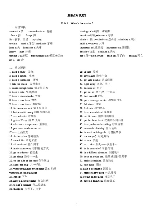 人教新目标英语八年级下册Unit1--2重难点知识复习