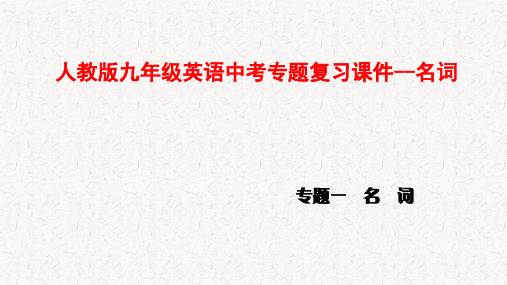 人教版九年级英语中考专题复习课件--名词