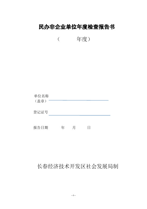 民办非企业单位年度检查报告书 范本