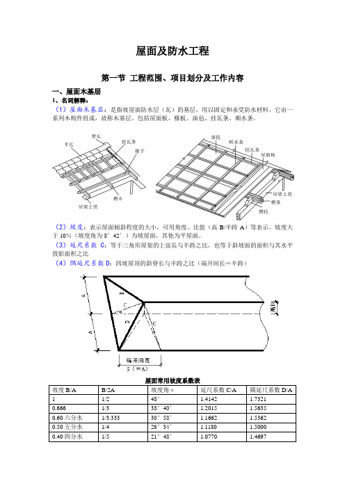 屋面及防水工程预算知识讲解(含图例)