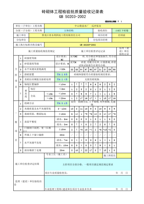 砖砌体工程