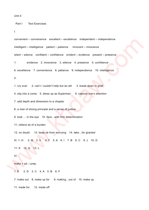 Unit 4 课后答案【khdaw_lxywyl】