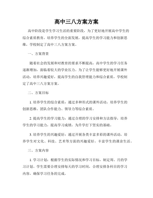 高中三八方案方案