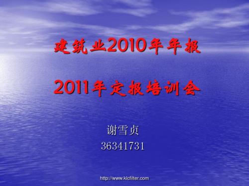 2010年建筑业年报及2011年年报培训课件