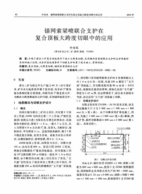 锚网索梁喷联合支护在复合顶板大跨度切眼中的应用