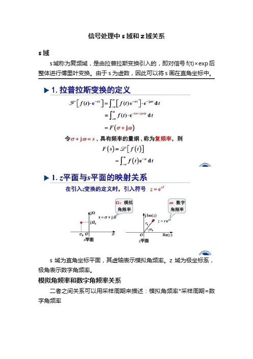 信号处理中s域和z域关系