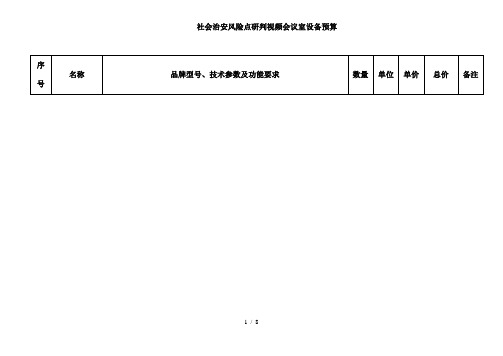 办公计算机采购配置预算表