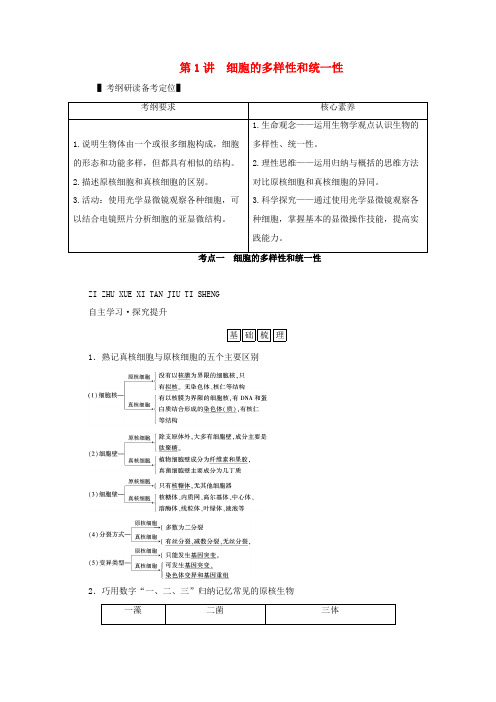 (新高考)高考生物一轮复习 必修部分 模块1 分子与细胞 第2单元 细胞的基本结构与物质交换 第1讲