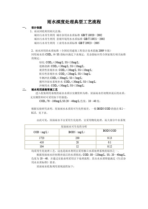 雨水深度处理典型工艺流程