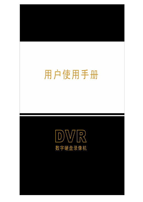 DVR 数字硬盘录像机 说明书