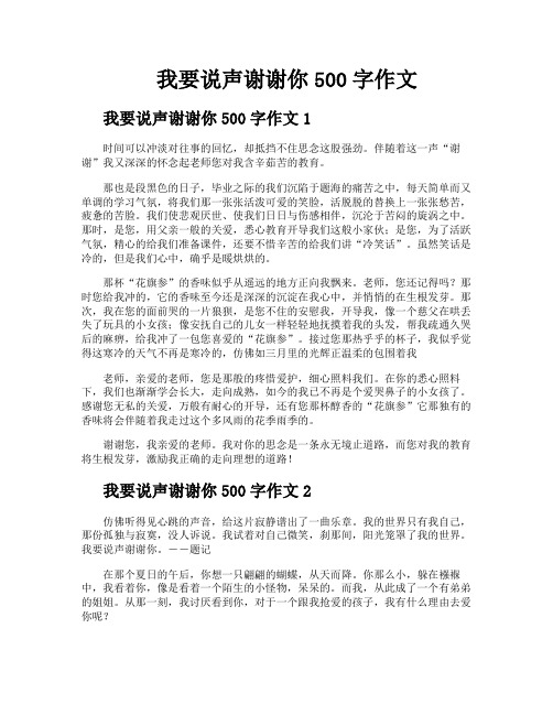 我要说声谢谢你500字作文