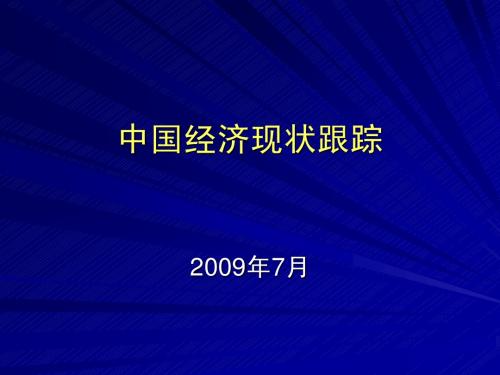 中国经济现状 2009