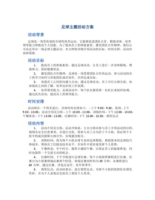 足球主题活动方案