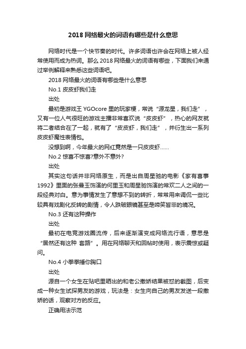 2018网络最火的词语有哪些是什么意思