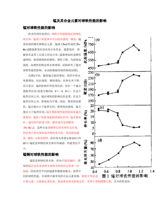 锰及其合金元素对球铁性能的影响