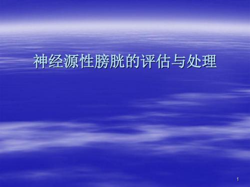 (精选课件)神经源性膀胱的评估与处理PPT幻灯片